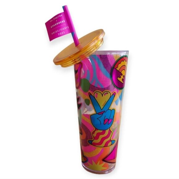Starbucks Pride Collection Tim Singleton 2023 Glitter Cold Cup size venti 24oz - Picture 2 of 6